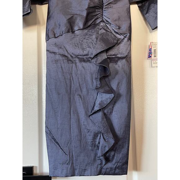 R&M Richard’s Midnight Blue & Black Paisley 2 Pc Dress Blazer Size 6 - Picture 4 of 9